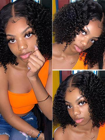 Premium Human Hair Collection Curly 4X4 Lace Closure Wig