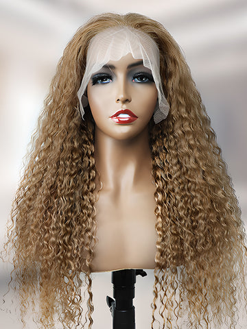 Melted Lace Front Collection Curly 13X4 Pre-Plucked Lace Front Wig