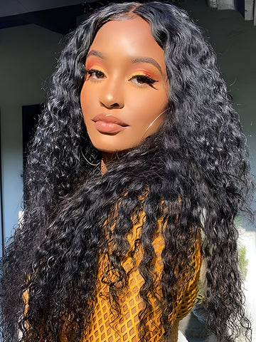 Flawless Lace Front Collection T Part Lace Wigs Curly Lace Front Wig 100% Human Hair