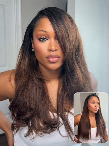 Iconic No Lace Wigs Collection 3 In 1 Half Wig Straight Wig