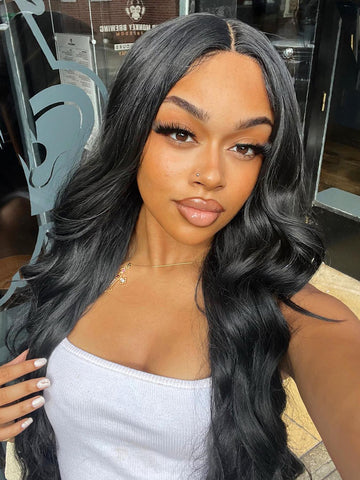 Glam No Lace Wigs Collection Glueless Human Hair Wigs Wavy Lace Closure Wig 100% Human Hair