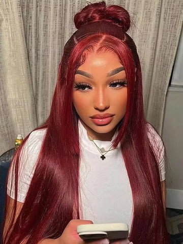 Sleek Straight Collection Straight Wig 99J Burgundy
