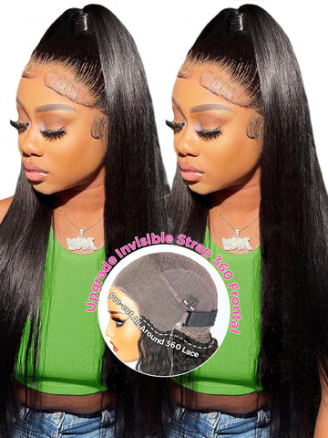 Easy-Wear Synthetic Collection Straight 360 Lace Lace Front Wig